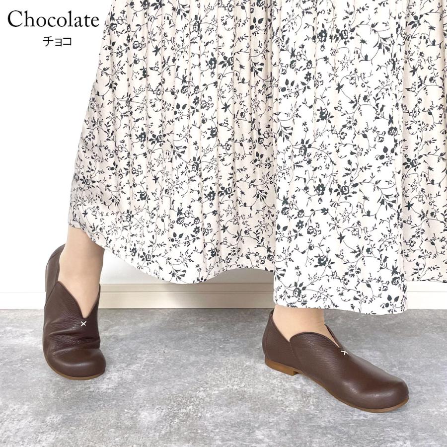 Pochi ポチ パンプス フラットシューズ フラットパンプス 本革