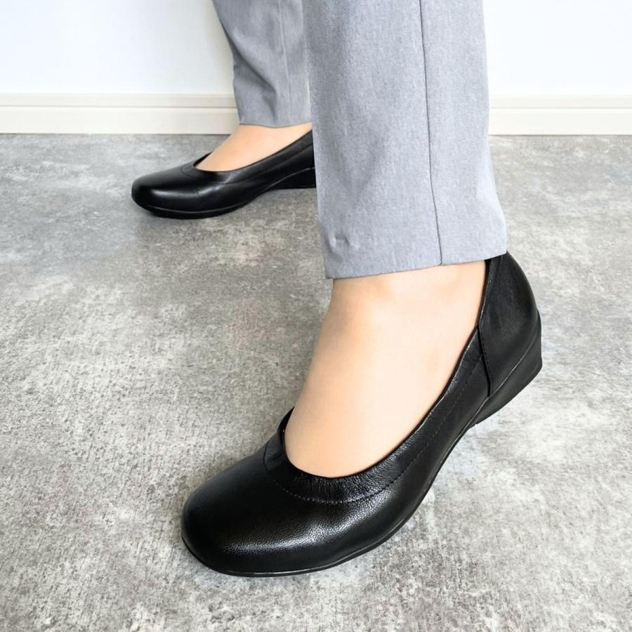 Airystep エアリーステップ パンプス 本革 フラット プレーン 