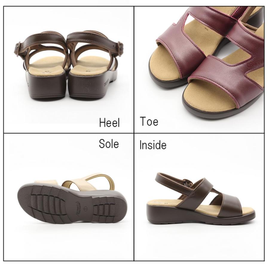 【新品未使用】日本製　本革使用　クロワッサン　コンフォートサンダル CROISSANT クロワッサン コンフォートサンダル 本革 レディース