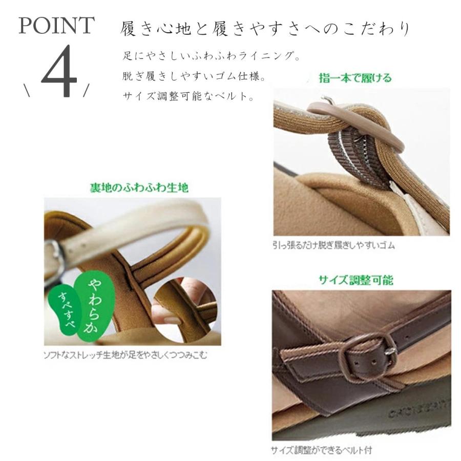 【新品未使用】日本製　本革使用　クロワッサン　コンフォートサンダル CROISSANT クロワッサン コンフォートサンダル 本革 レディース