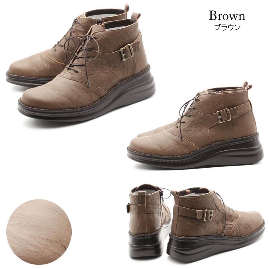 In Cholje インコルジェブーツ サイドファスナーレースアップショート