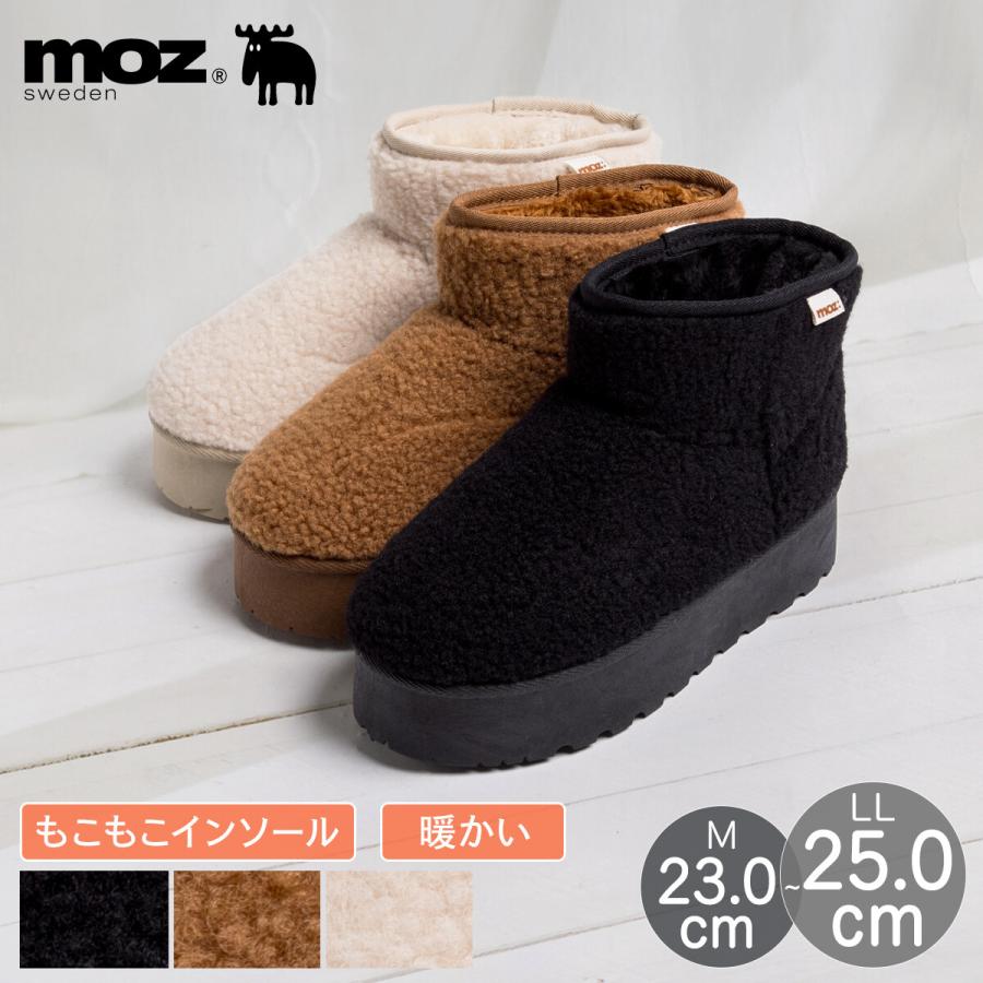 モズ moz ムートン ブーツ 厚底 レディース ボア 冬 防寒 ショート