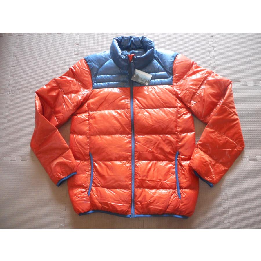 送料無料（一部除く） ダウンジャケット オレンジ×ネイビー SIZE L