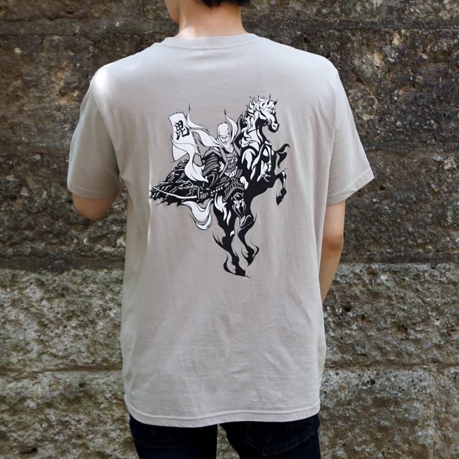 Tシャツ 上杉謙信 春日山城 放生月毛ペールグレー 戦国 武将 城