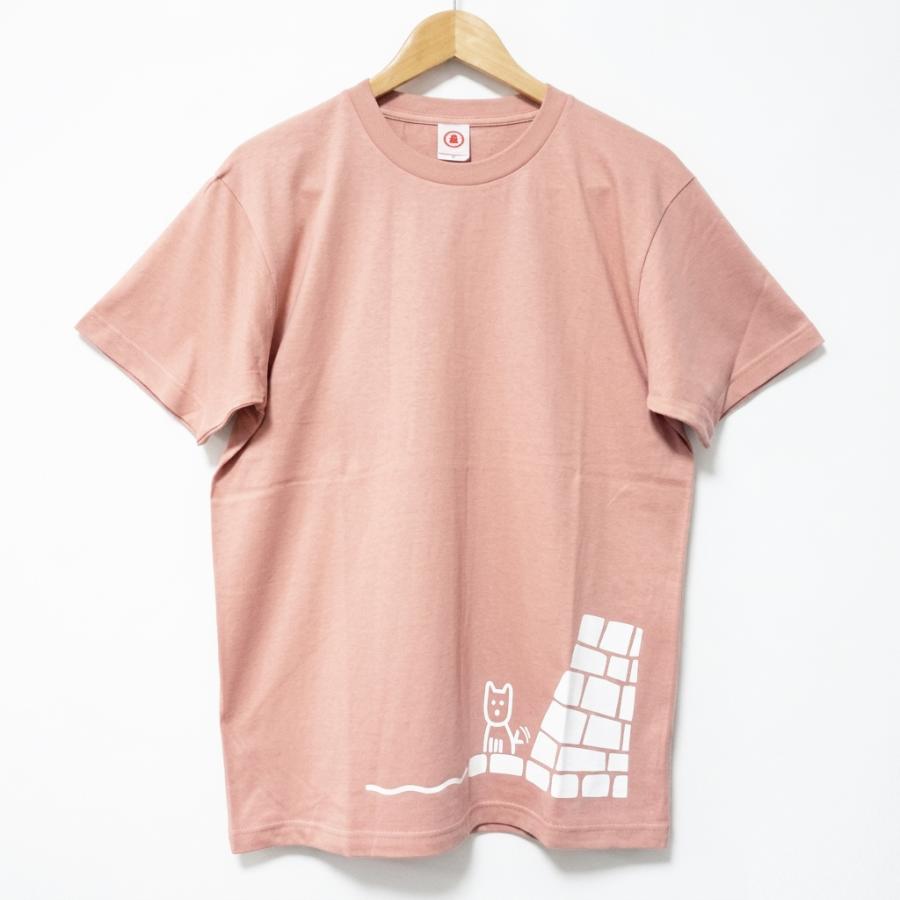 Tシャツ 犬走り 半袖 アシッドブルー ダスティピンク メンズ