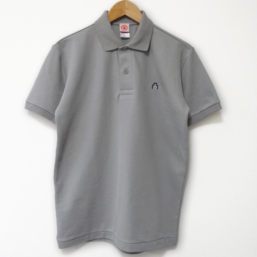 ポロシャツ 城跡 地図記号 グレー メンズ レディース 戦国 城 半袖