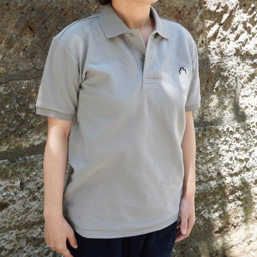 ポロシャツ 城跡 地図記号 グレー メンズ レディース 戦国 城 半袖