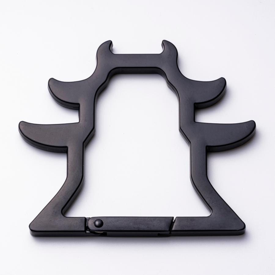 カラビナ 城型 キーホルダー 城ロゴ ブラック ゴールド ローズ メンズ