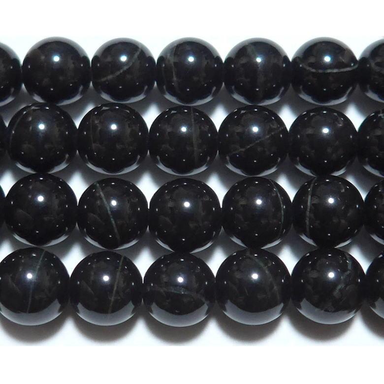 黒翡翠 丸玉 8mm B ※ 天然石ビーズ 天然石 パワーストーン 1粒売り 