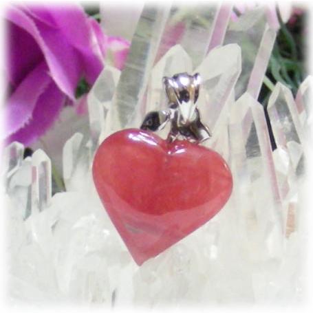 SVペンダントトップ インカローズ・ハート型 （7） ロードクロサイト