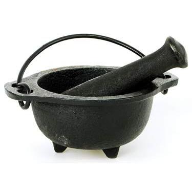 魔女の大釜 （Cast Iron Cauldron Mortar ＆ Pestle Set） [キャスト・アイロン・コールドロン・モルタル・アンド・ペストル・セット]　　　※ 魔術用品 | 