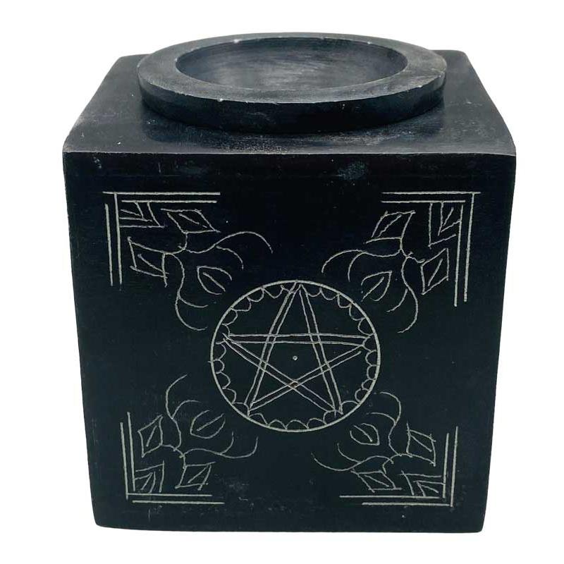 Oil Diffuser Square Soapstone Pentagram [オイル・ディフューザー：スクエア・ソープストーン・ペンタグラム]　※ 魔術・儀式用品 おまじない 占いなど | 