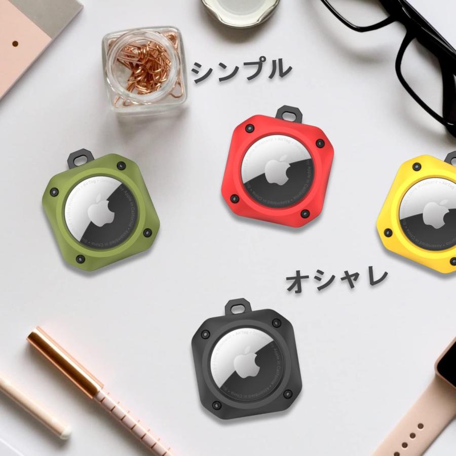 CM Tech AirTag ケース キーリング 耐衝撃 薄型 軽量 TPU+PC材質 防水 コンパクト 紛失防止 キーホルダー タグ キーチェーン カラビナ付き 全面保護 Airtagカバ |  | 09