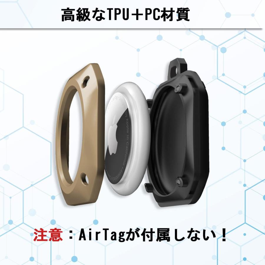 CM Tech AirTag ケース キーリング 耐衝撃 薄型 軽量 TPU+PC材質 防水 コンパクト 紛失防止 キーホルダー タグ キーチェーン カラビナ付き 全面保護 Airtagカバ |  | 10