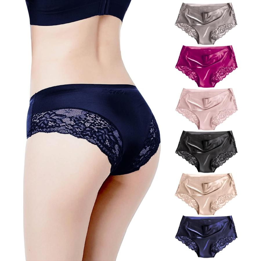 CM Tech ショーツ レディース 【6枚組】 シームレス セクシー レース 下着 高通気性 伸縮性 パンツ 消臭 抗菌 女性用 コットン パンティー A  Style | 