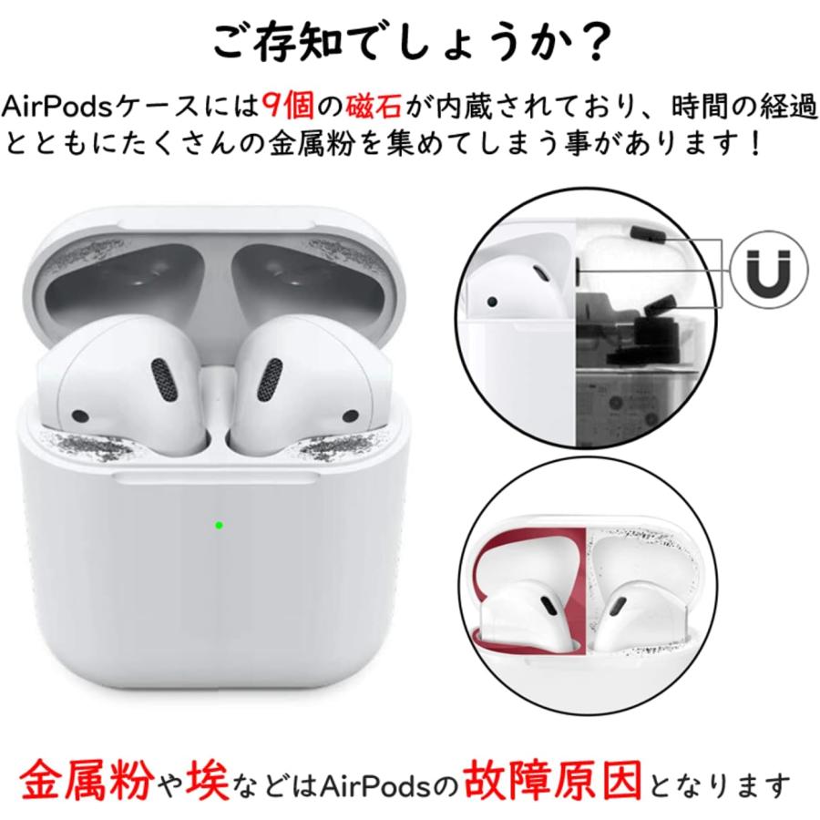 AirPods ダストガード スキンシール 金属粉汚れ防止 エアーポッズ CM Tech AirPods ダストガード 【2セット】 スキンシール 金属粉汚れ