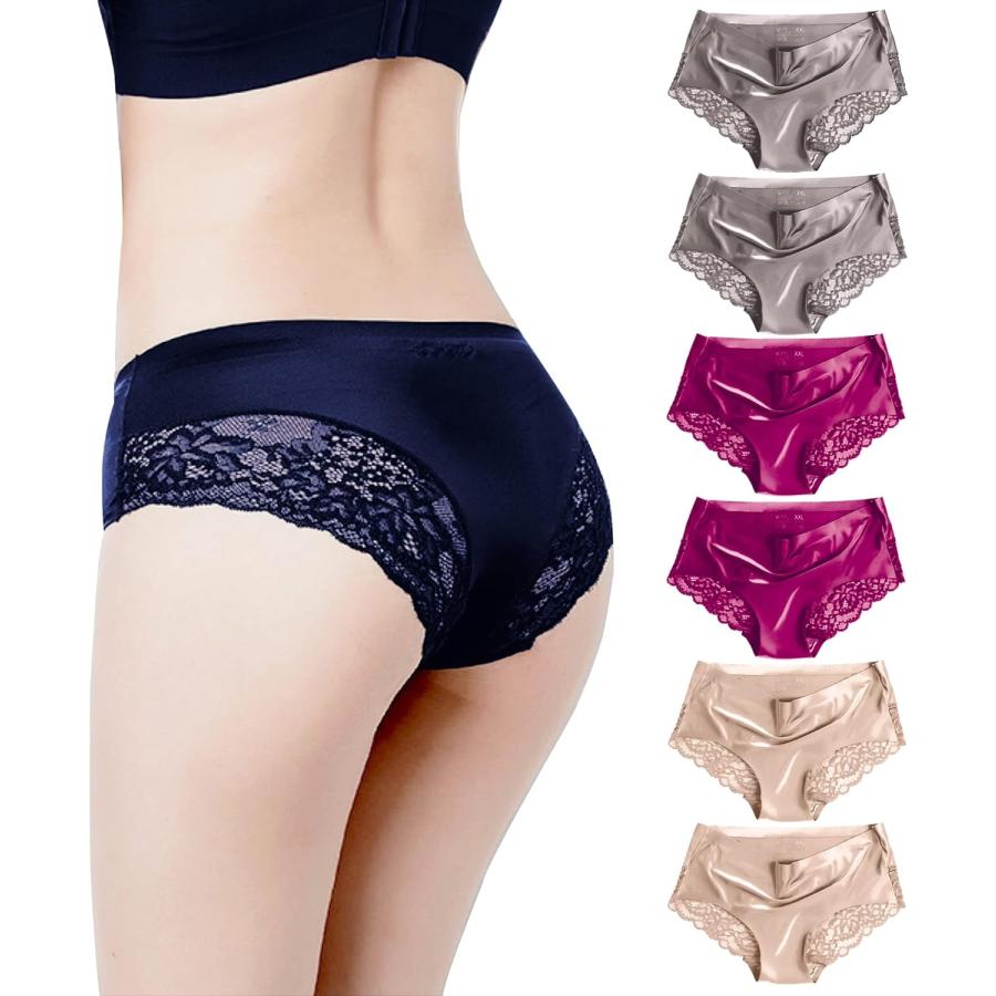 CM Tech ショーツ レディース 【6枚組】 シームレス セクシー レース 下着 高通気性 伸縮性 パンツ 消臭 抗菌 女性用 コットン パンティー B Style | 