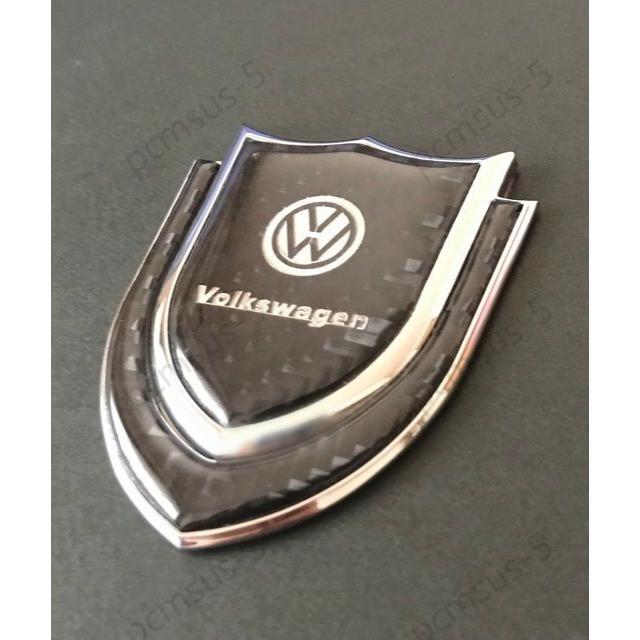 フォルクスワーゲン VW エンブレムステッカー リア サイド フェンダー リアピラー カーボン ブラック 1枚｜cnectpetech｜03