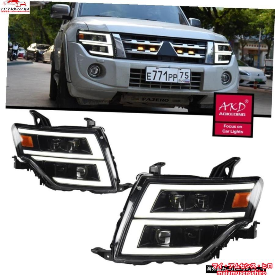 高品質 2PCSカーライト自動車部品三菱パジェロV93V97ヘッド  