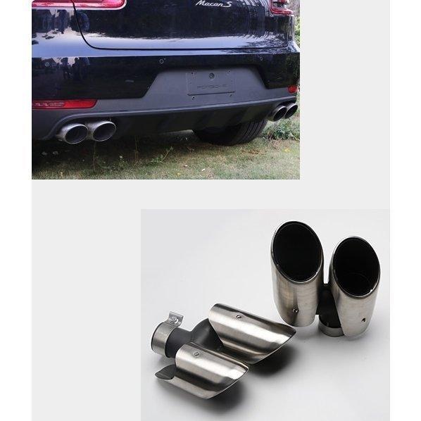 ポルシェマカン 2.0L macan 4本出し マフラーカッター クロームメッキ 