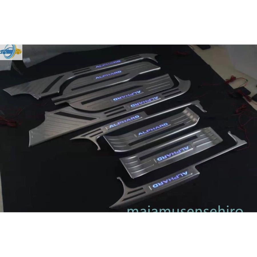 トヨタ アルファード スカッフプレート 30系 ブルーLED  