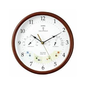 ☆EMPEX 掛け時計 ウェザーパル 電波時計1台4役 BW-873 木枠