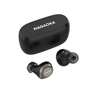 NAGAOKA Bluetooth5.0対応 オートペアリング機能搭載 長時間連続再生完全ワイヤレスイヤホン ブラック BT824BK｜cnf3