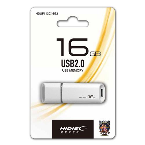 HIDISC USB 2.0 フラッシュドライブ 16GB 白 キャップ式 HDUF113C16G2｜cnf3｜02
