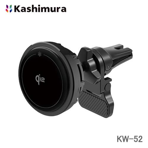 カシムラ 車載用Qi2 マグネットワイヤレススマホ充電器 KW-52 冷却機能