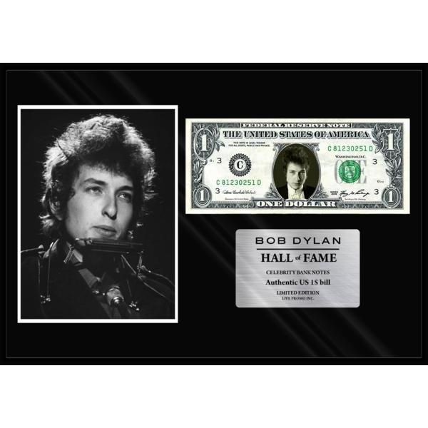 限定!Bob Dylan/ボブ・ディラン/本物米国公認1ドル札写真付1｜cny1