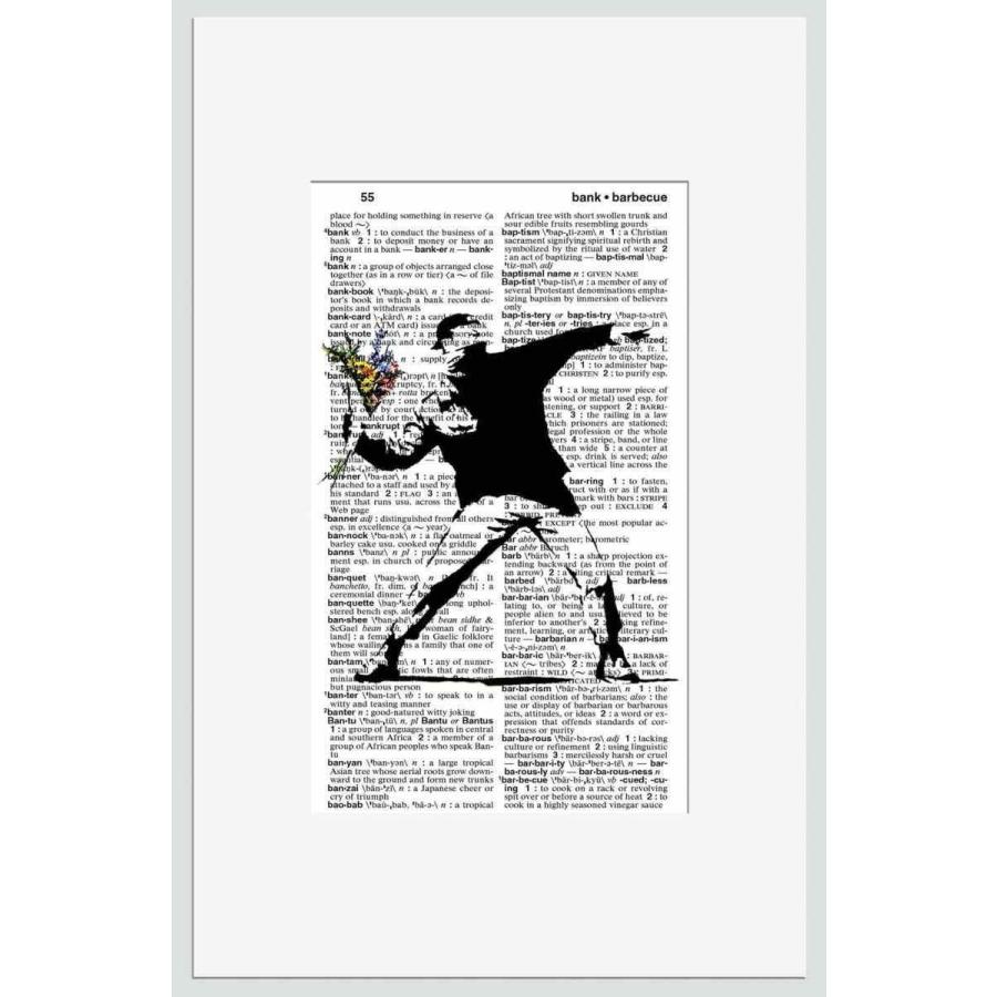 人気!Dictionary frames【Banksy×バンクシー】辞書/辞典/フレームなし/ストリートアート/デザイン/白/ホワイト/マット付のみ/white-2 | 