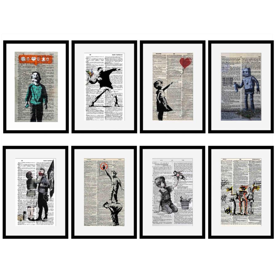 8枚セット!Dictionary frames【Banksy×バンクシー】辞書/辞典/フレーム  