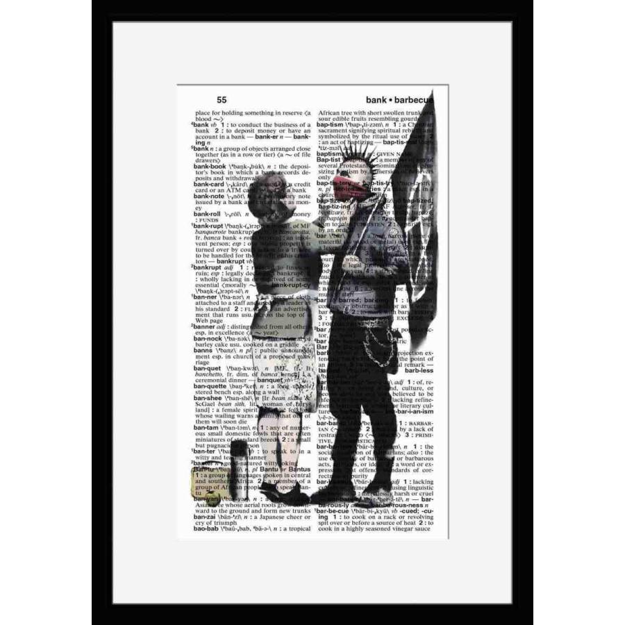 人気!Dictionary frames【Banksy×バンクシー】辞書/辞典/フレーム/ストリートアート/デザイン/白/ホワイト/マット付き/white-5 | 