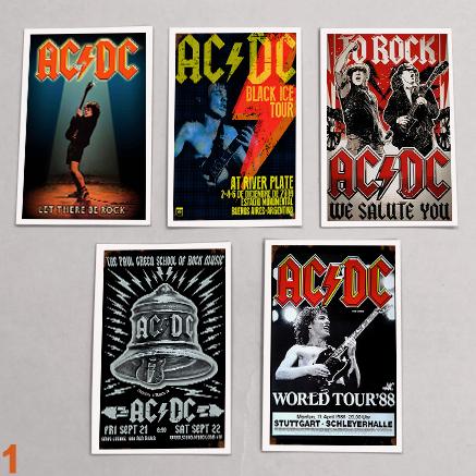 AC/DC エーシーディーシー 5個セット マグネット Magnet ミニポスター