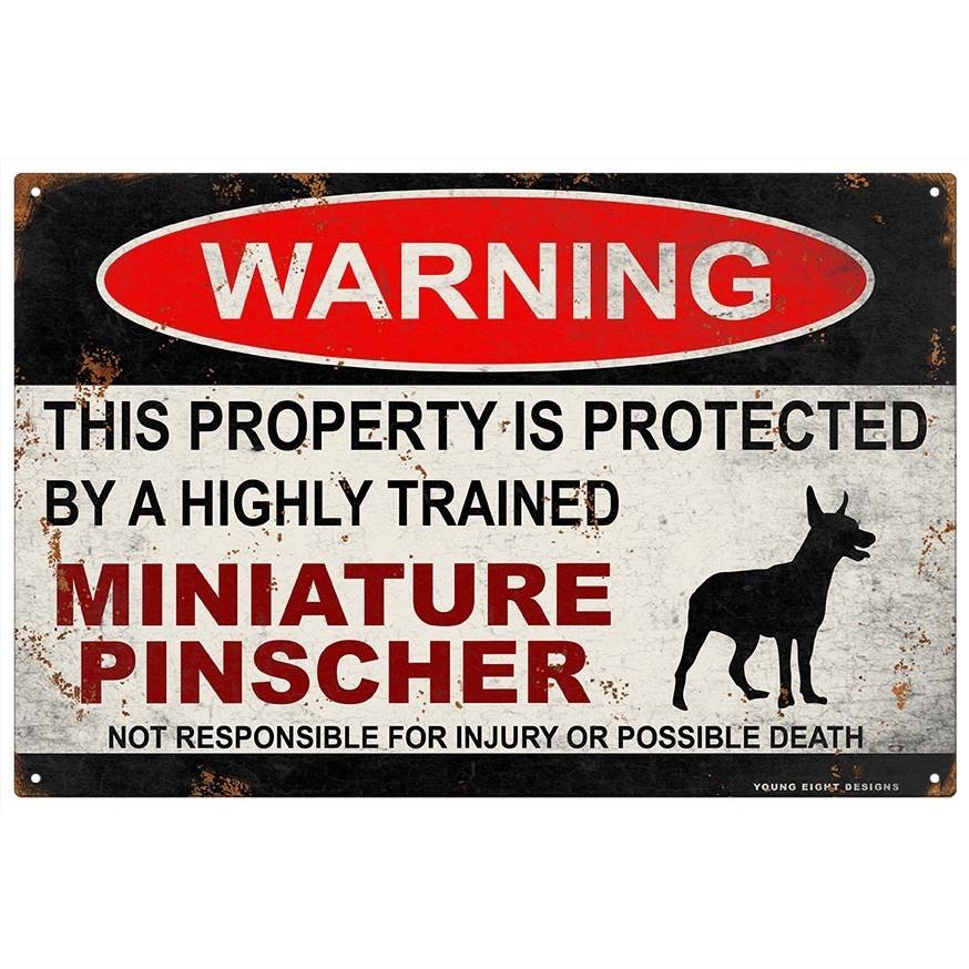雑貨【Miniature Pinscher/ミニチュア・ピンシャー】WARNING/Dog