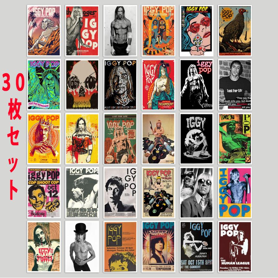 イギー・ポップ ステッカー Iggy Pop パンク ロック 30個セット シール