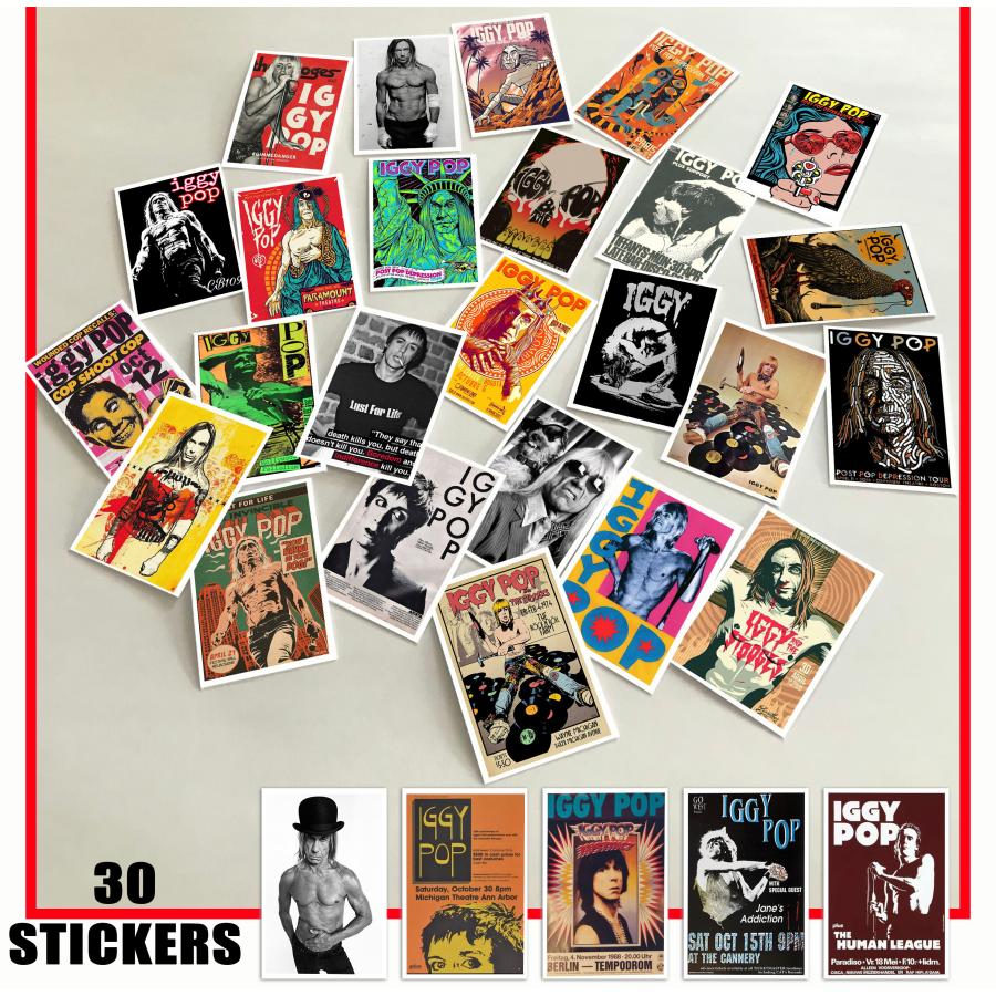 イギー・ポップ ステッカー Iggy Pop パンク ロック 30個セット シール