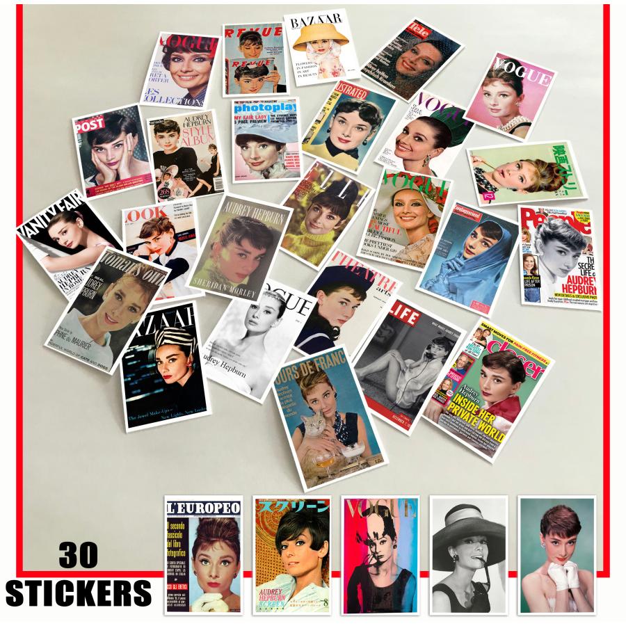 オードリー・ヘプバーン Audrey Hepburn ステッカー 30個セット シール