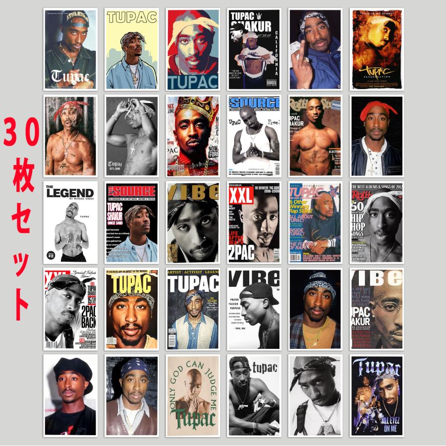 2PAC 90s正規ライセンス ステッカー デッドストック USAロス購入 2パック 2Pac ステッカー 30個セット シール ミニポスター ドール