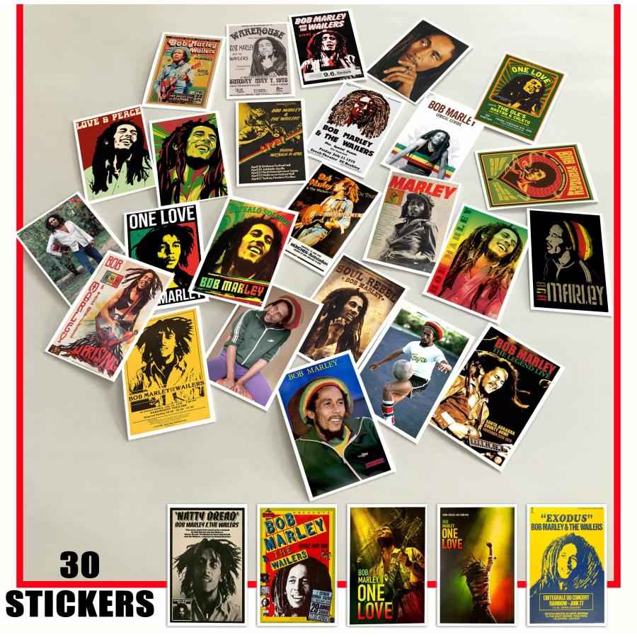ボブ・マーリー Bob Marley ステッカー 30個セット シール ミニ