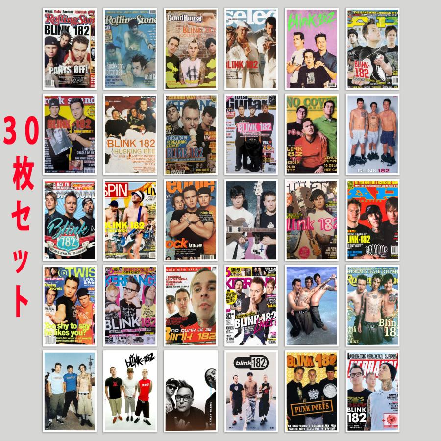 【7inch】Blink-182 4枚セット！ ブリンク182 まとめ売り ブリンク 182 Blink-182 ステッカー 30個セット シール ミニポスター