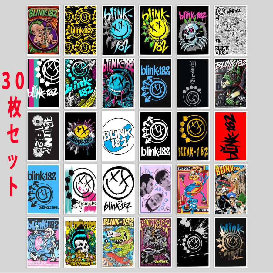 【7inch】Blink-182 4枚セット！ ブリンク182 まとめ売り ブリンク 182 Blink-182 ステッカー 30個セット シール ミニポスター