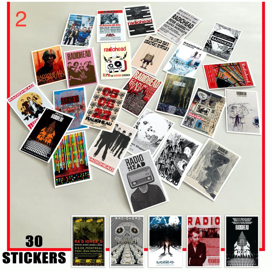 レディオヘッド Radiohead ステッカー 30個セット シール ミニポスター