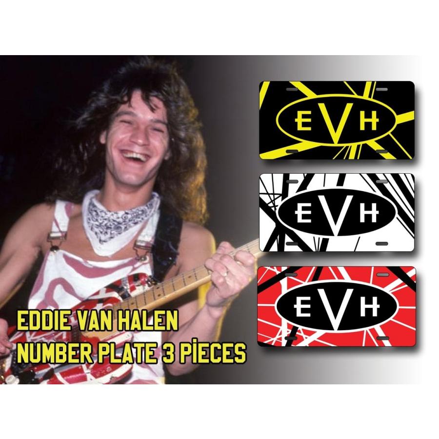 3枚セット【Edward Van Halen/エドワード・ヴァン・ヘイレン】ロック/エディ/ギター/ティンサイン/ナンバープレート/ライセンスプレート-1｜cny1｜02