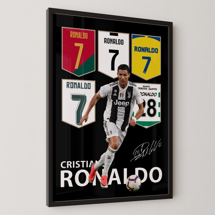 クリスティアーノ・ロナウド　額縁ポスター クリスティアーノ・ロナウド Cristiano Ronaldo CR7 ポスター A3サイズ