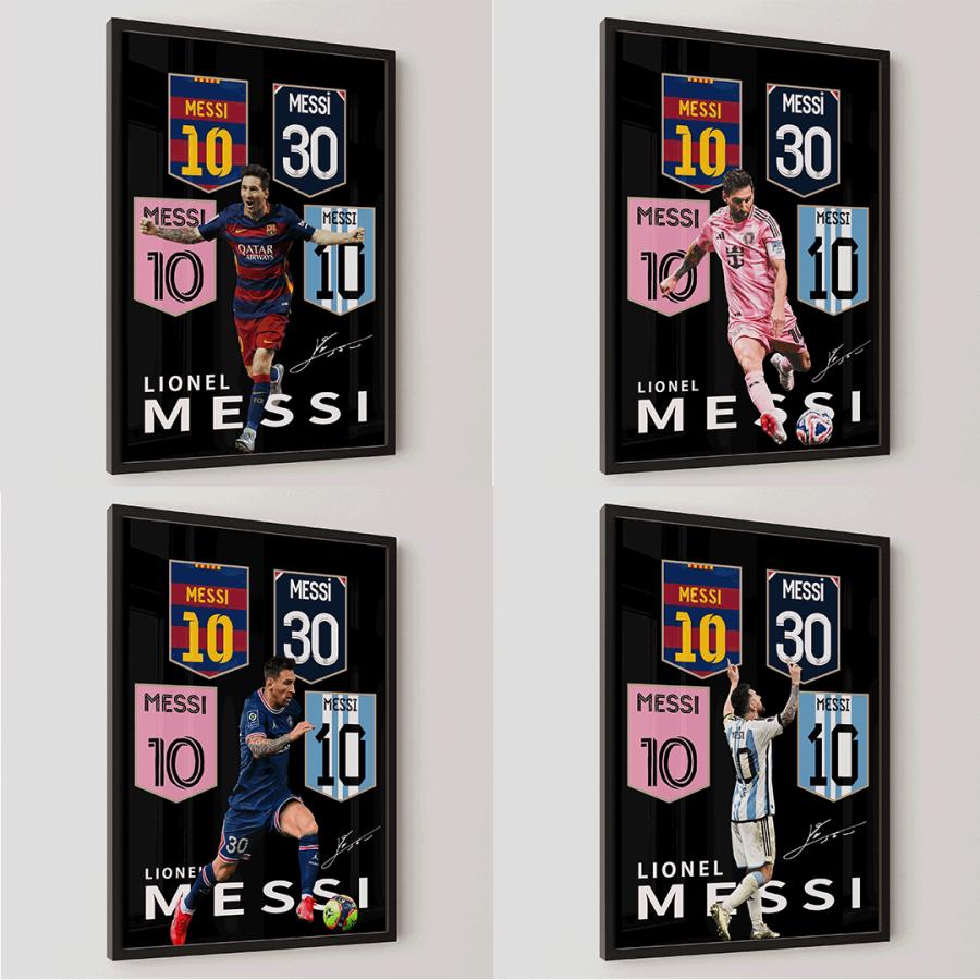 リオネル・メッシ Lionel Messi ポスター A4サイズ 歴代ユニフォーム