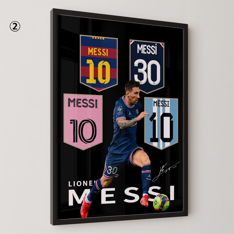 リオネル・メッシ Lionel Messi ポスター A4サイズ 歴代ユニフォーム
