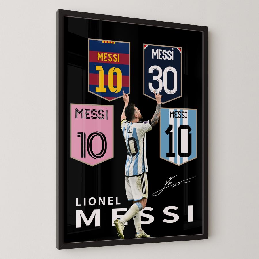 リオネル・メッシ Lionel Messi ポスター A4サイズ 歴代ユニフォーム