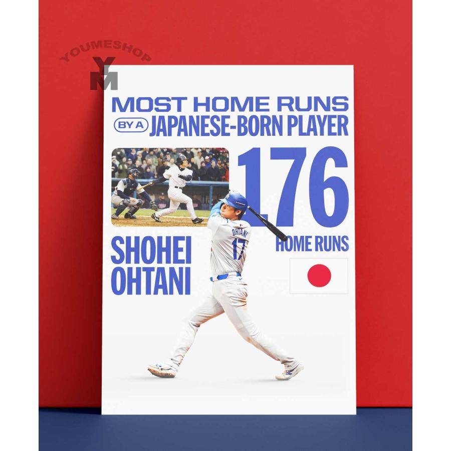 ポスター 【 MLB ロサンゼルス・ドジャース 大谷翔平 日本人新記録176