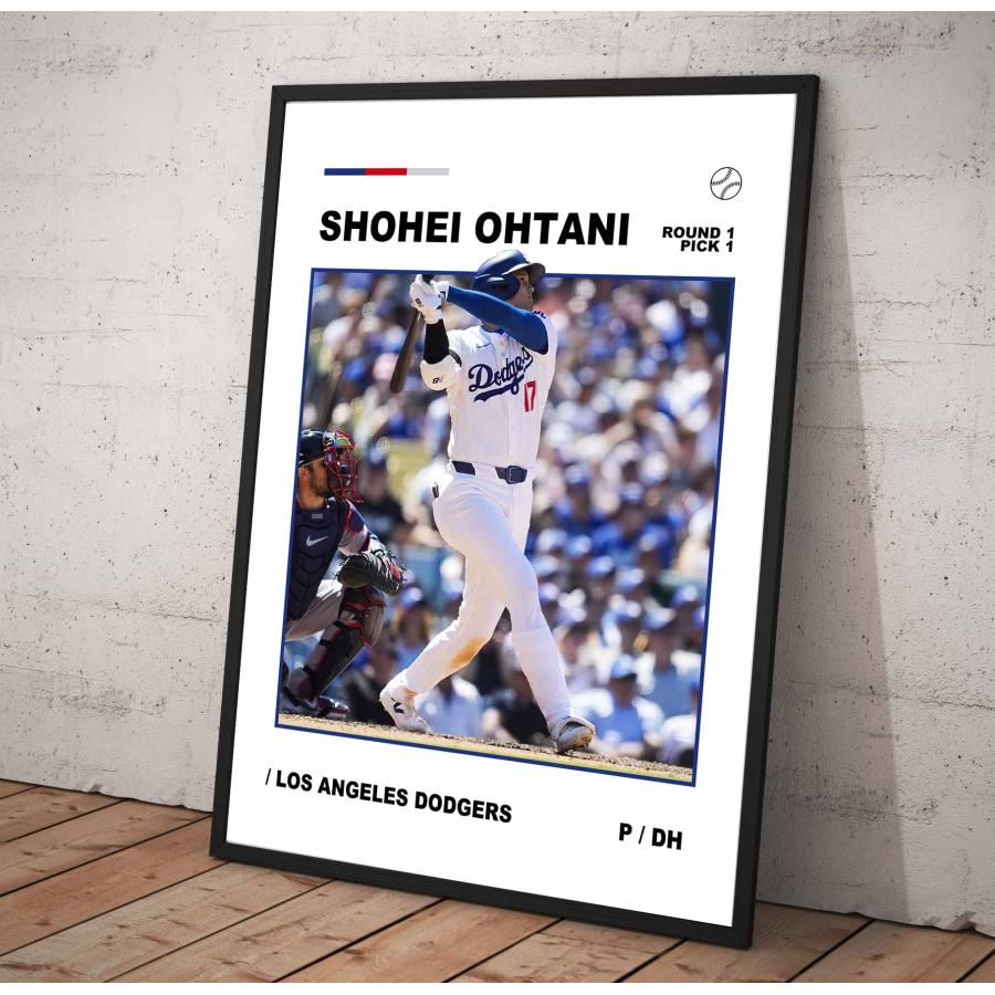 ポスター 【 MLB ロサンゼルス・ドジャース 大谷翔平 日本人新記録176